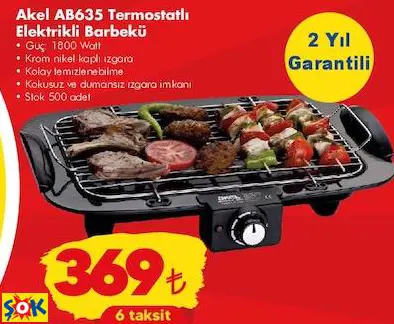 AKEL AB635 TERMOSTATLI ELEKTRİKLİ BARBEKÜ AKEL AB635 TERMOSTATLI ELEKTRİKLİ BARBEKÜ